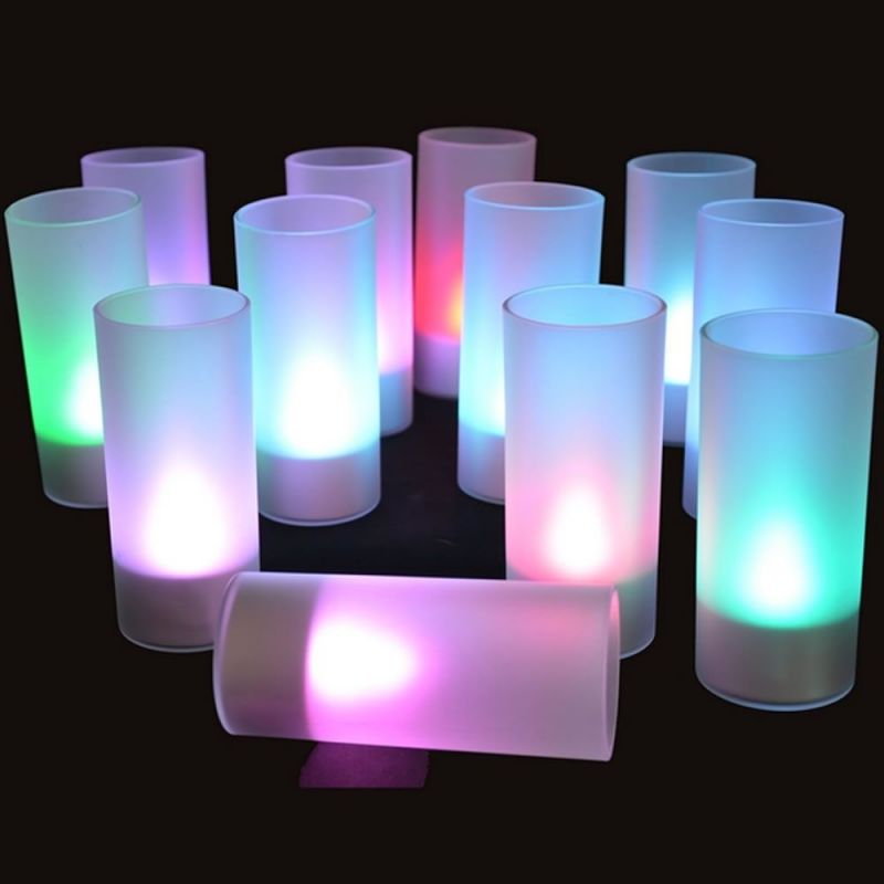 Plateau 12 bougies led multicolores avec télécommande Lux et Déco