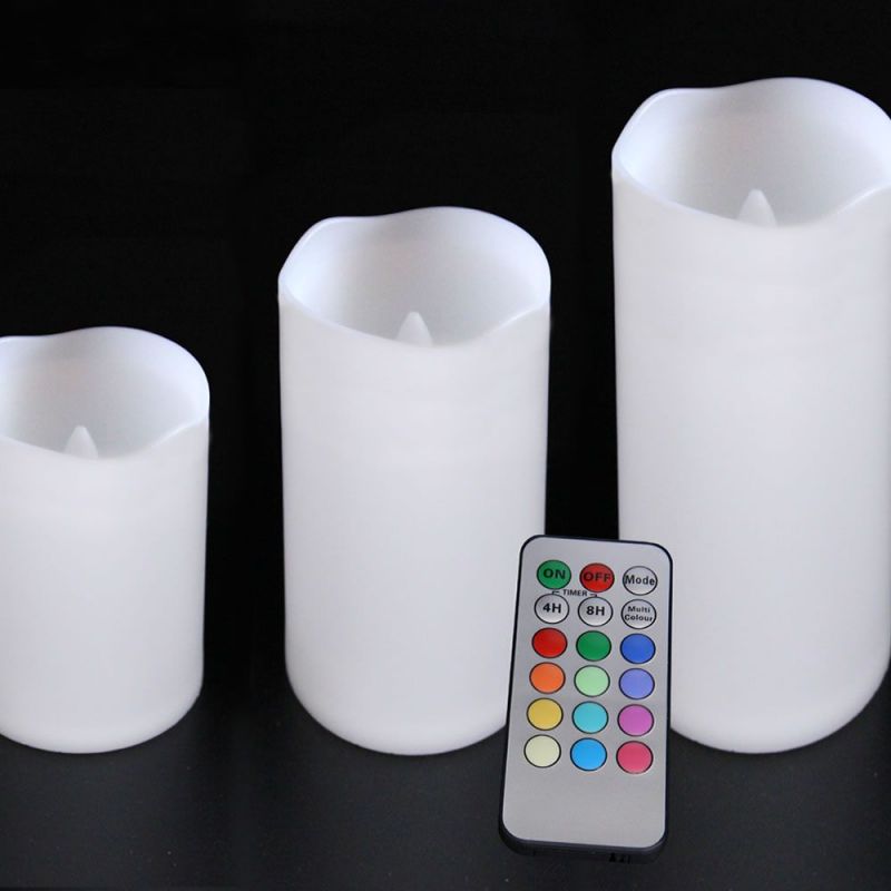 Pack de 3 bougies led multi couleurs avec télécommande - Lux et Déco, Bougies  led a piles