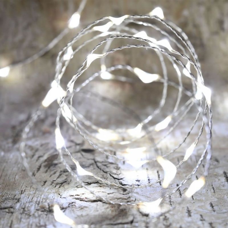 Guirlande lumineuse piles 4M 40 Micro LED blanc froid intérieur